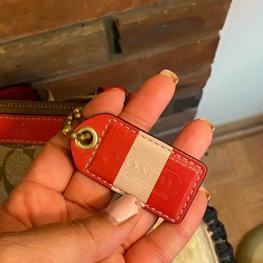 Coach Jacquard Heritage Stripe Leather Demi Bag
